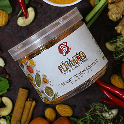 Oil Free Flavoured Creamy Onion Cashews 250 Grams Oil Free Flavoured Creamy Onion Cashews 250 Grams