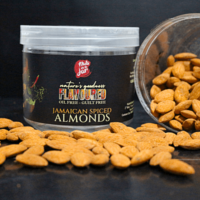 Oil Free Flavoured Jamaican Spiced Almonds 250 Grams Oil Free Flavoured Jamaican Spiced Almonds 250 Grams