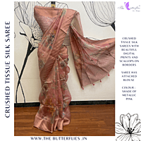 CRUSHED TISSUE SILK SAREE  DVFSTES23768