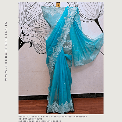 ORGANZA SAREE  USTSORZ23585