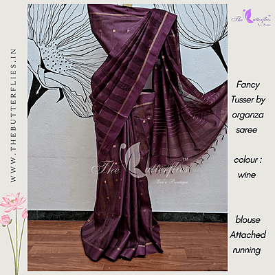FANCY TUSSER BY ORGANZA  SAREE RTFSTSK23751