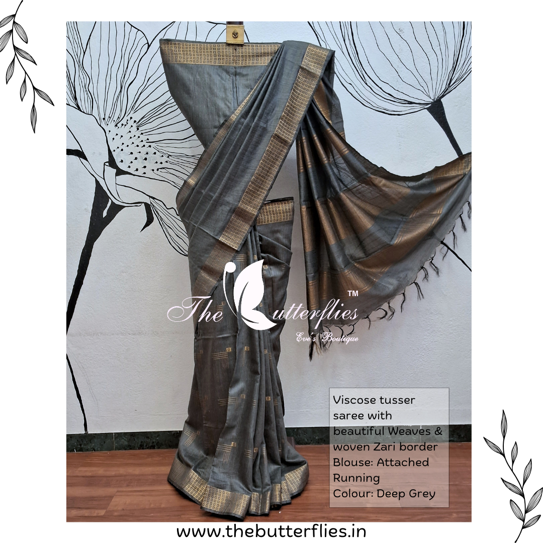 VISCOSE  TUSSER SAREE  YBRSTUS23383