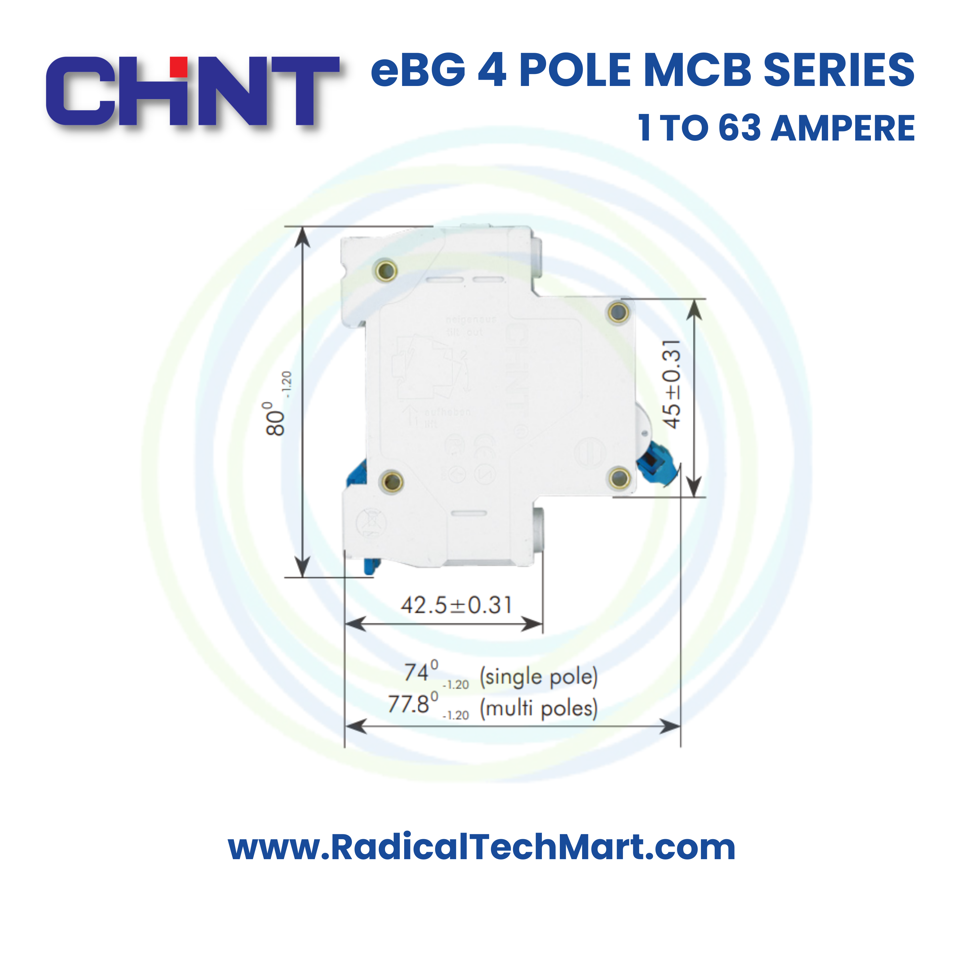 chinteBG 4 Pole MCB for Industrial & Residential Protection