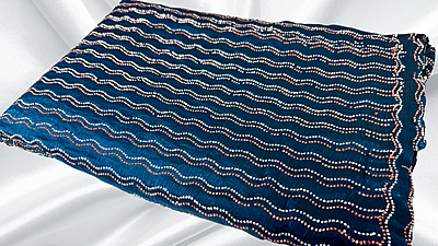 Space Silk Designer Stone PVC Saree - Blue Space Silk Designer Stone PVC Saree - Blue