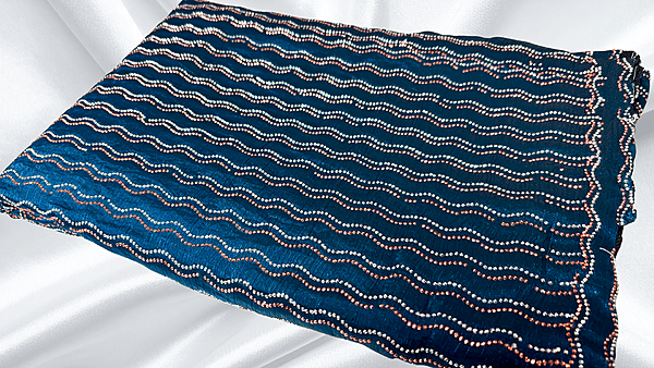 Space Silk Designer Stone PVC Saree - Blue