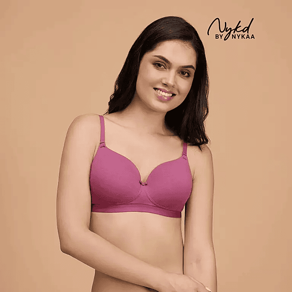 Nykd Breathe Cotton Transparent Back Padded Non Wired T-Shirt Bra NYB007