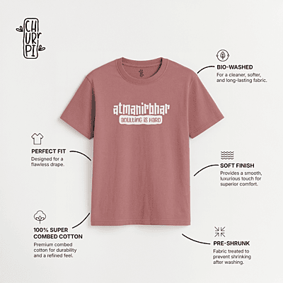 Atmanirbhar Women Graphic T-shirt | Dusty Rose