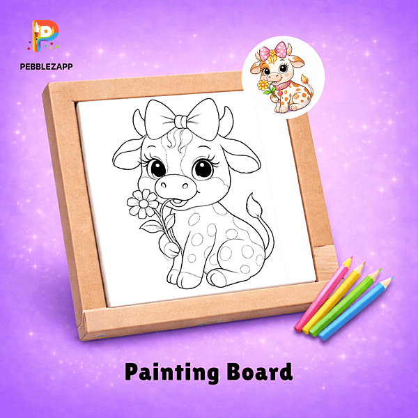 Cute Baby Cow Coloring