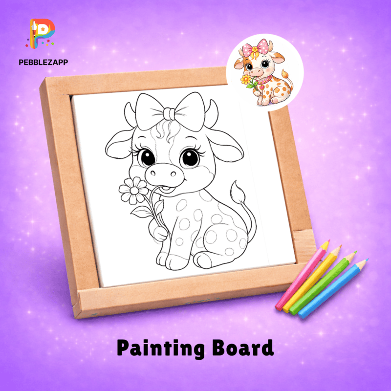 Cute Baby Cow Coloring