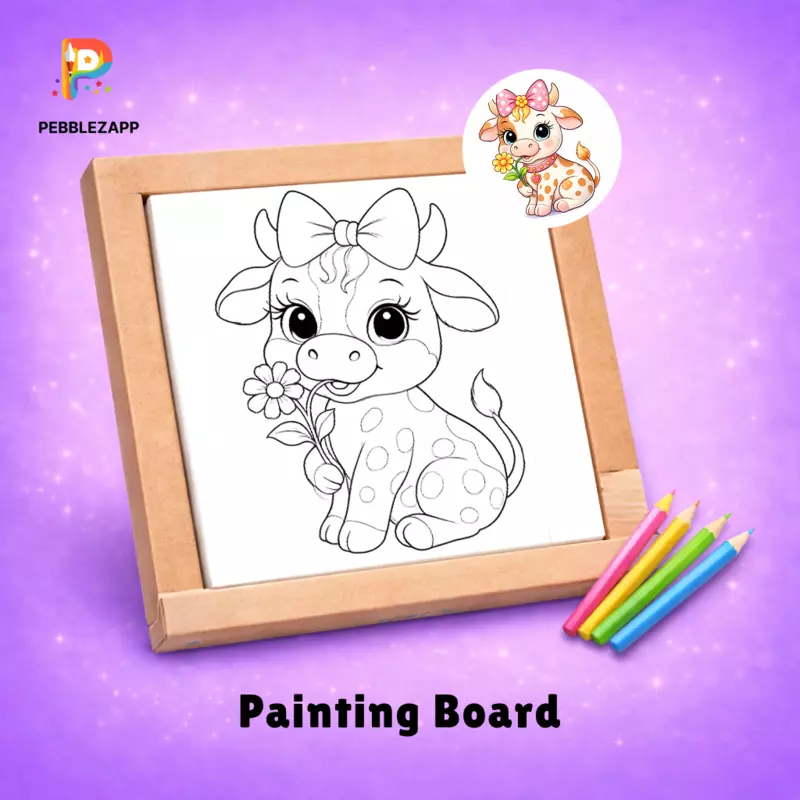 Cute Baby Cow Coloring