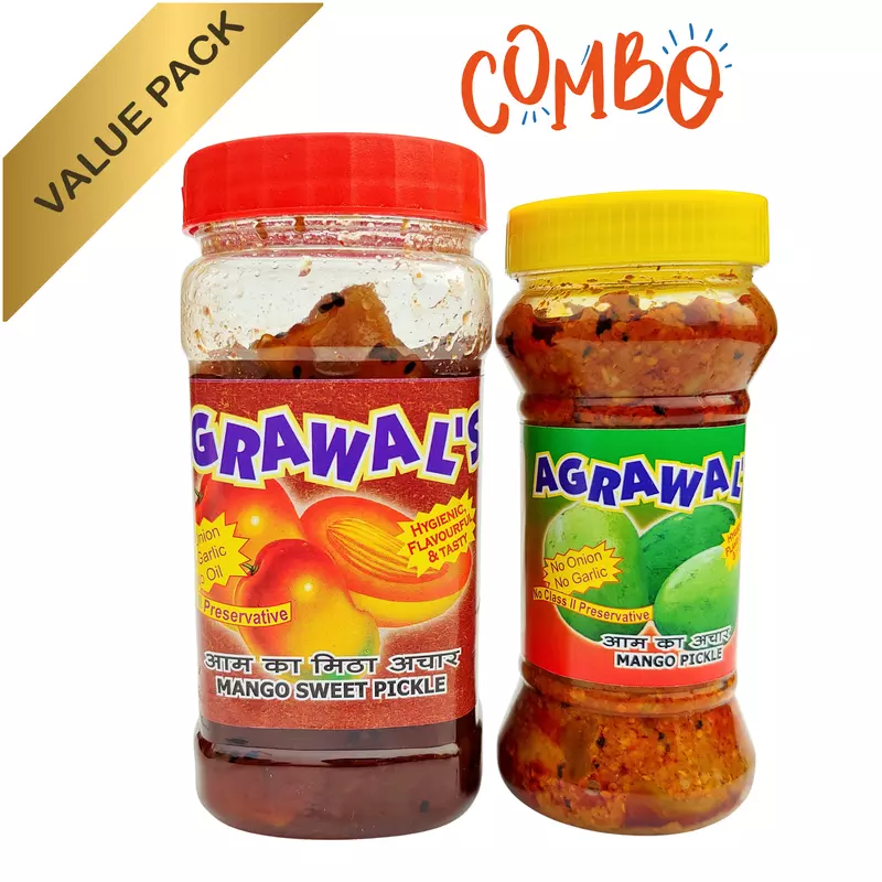 AGRAWAL'S Mango Sweet Pickle and Mango Combo 670 GMS