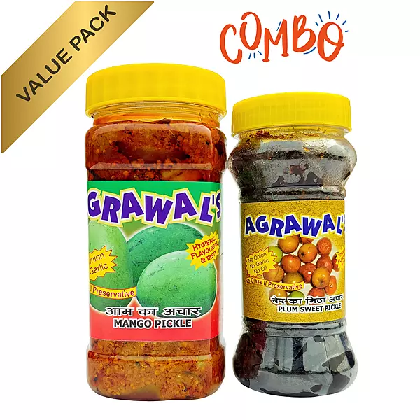 AGRAWAL'S Mango and Plum Sweet Pickle Combo 650 GMS