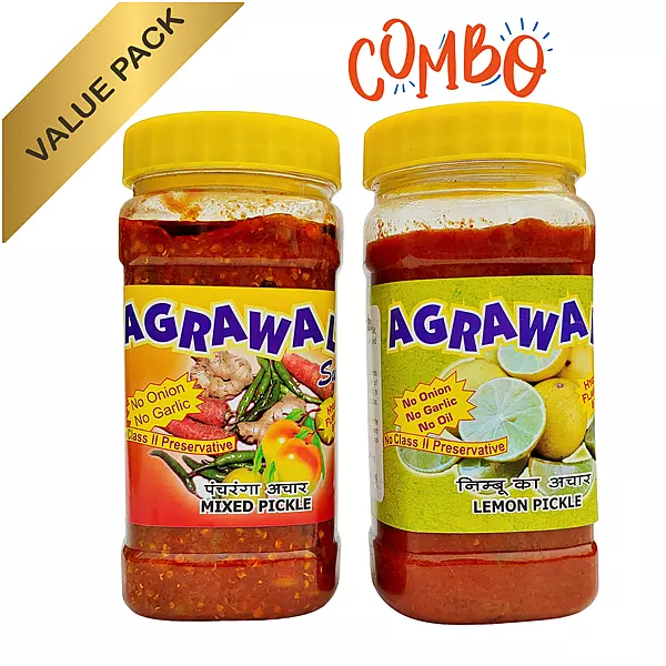AGRAWAL'S Mixed and Lemon Pickle Combo 900 GMS
