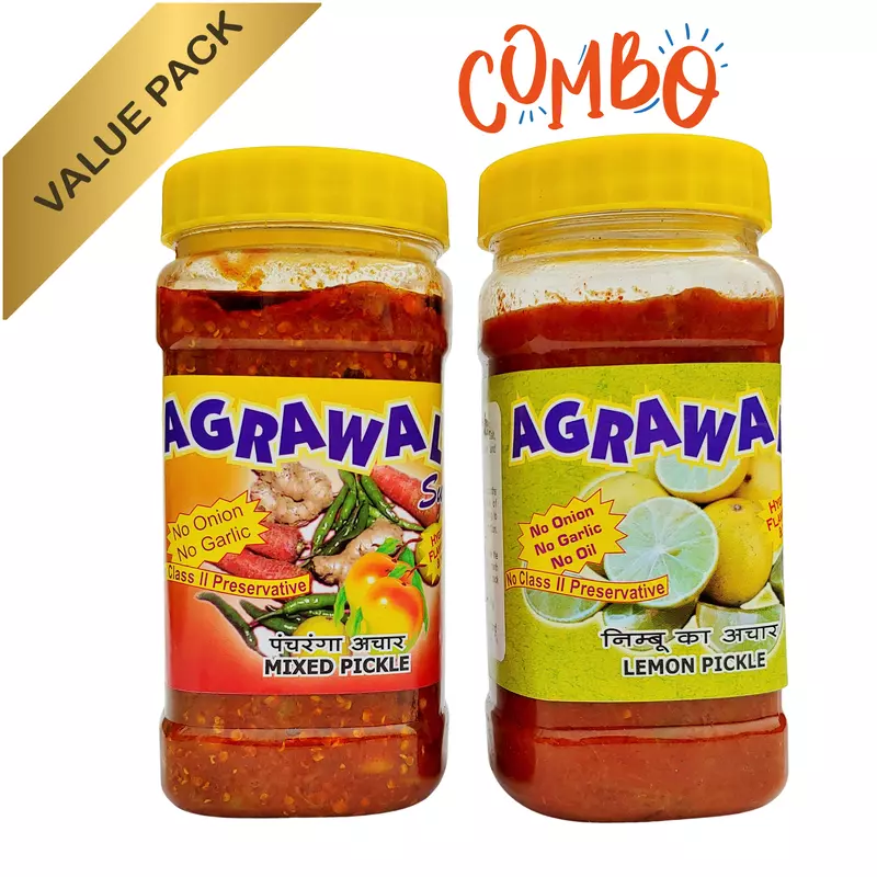 AGRAWAL'S Mixed and Lemon Pickle Combo 900 GMS
