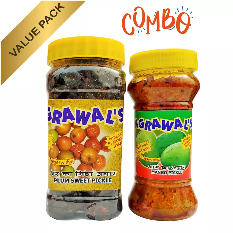 AGRAWAL'S Plum Sweet Pickle and Mango Pickle Combo 620 GMS