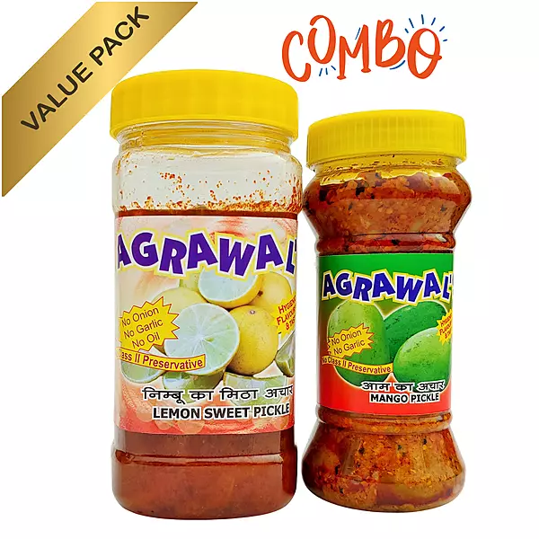 AGRAWAL'S Lemon Sweet and Mango Pickle Combo 670 GMS
