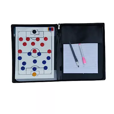 Football Tactical Board Folder – Magnetic Coaching Folder with Pen, Marker & Notepad