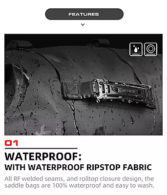 Rhinowalk Waterproof Motorcycle Pannier Side Bag 18/28/48L - Pair/Rackless Rhinowalk Waterproof Motorcycle Pannier Side Bag 18/28/48L - Pair/Rackless