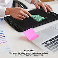 Portronics Ruffpad One is an 8.5" LCD writing pad that offers a transparent screen for easy note-taking and drawing. Lightweight and portable, it's perfect for students and professionals alike.