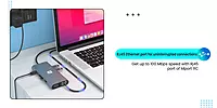 Portronics Mport 11C 11-in-1 Multiport USB Type C HUB with Type C Charging, 100MBPS Speed SD Card, VGA Port, 100W Max Output for MacBook Pro