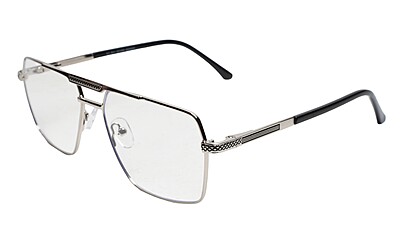 Soigné Unisex Rectangular Spectacle Frame.Silver-Large Soigné Unisex Rectangular Spectacle Frame.Silver-Large