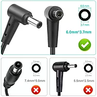 Lappy Power 120W Laptop Adapter 20V 6A with 6.0*3.7 Connector for ASUS Dell HP Acer Laptops