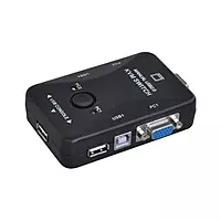 2-Port VGA KVM Manual Switch – Single Keyboard Mouse Control for Two PCs