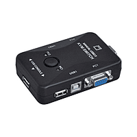2-Port VGA KVM Manual Switch – Single Keyboard Mouse Control for Two PCs