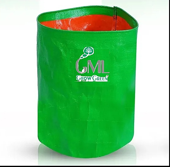 GML Grow Green 09 X 12 Inch (Dia X Height) HDPE Grow Bag (Round) - 220 GSM - Multipack: Pack of 1