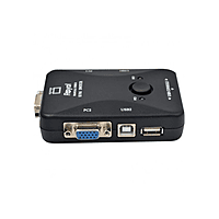 2-Port VGA KVM Manual Switch – Single Keyboard Mouse Control for Two PCs