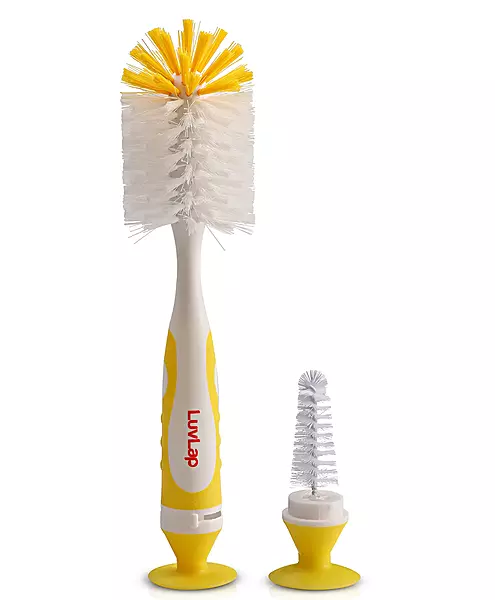 Luvlap - 2 in 1 Nylon Bottle Brush Yellow