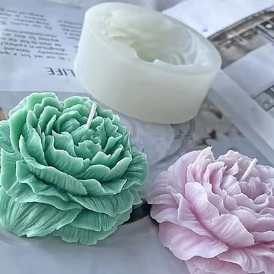 Silicon Mold Candle Peony Bloom Flower Silicon Mold Candle Peony Bloom Flower