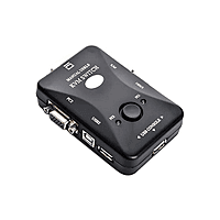 2-Port VGA KVM Manual Switch – Single Keyboard Mouse Control for Two PCs