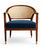 Trestle Cane Back Accent Chair