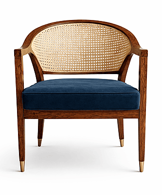 Trestle Cane Back Accent Chair
