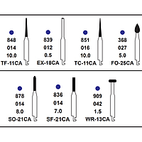 Pivo Crown Preparation Micromotor Burs Kit Contra-Angle Set of 7