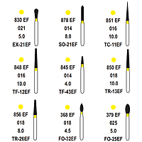 Pivo Composite Finishing & Polishing Airotor Diamond Burs Kit Set of 12
