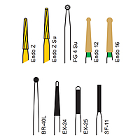 Pivo Inlay Onlay Preparation Airotor Diamond Burs Kit Set of 10