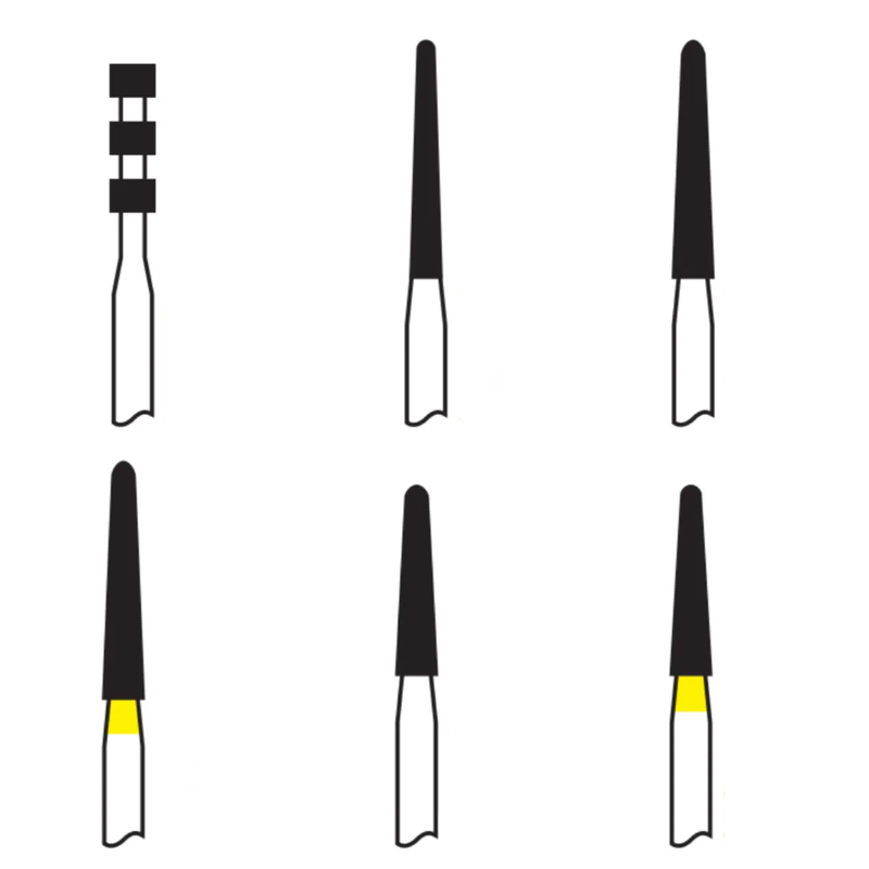 Pivo Porcelain Veneer Preparation Airotor Diamond Burs Kit Set of 6