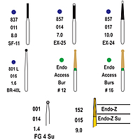 Pivo Inlay Onlay Preparation Airotor Diamond Burs Kit Set of 10