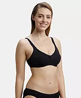 Jockey Wirefree Non Padded Super Combed Cotton Elastane Stretch Full Coverage Everyday Bra with Contoured Shaper Panel and Adjustable Straps - 1250