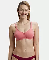 Jockey Wirefree Non Padded Super Combed Cotton Elastane Stretch Full Coverage Everyday Bra with Contoured Shaper Panel and Adjustable Straps - 1250