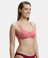 Jockey Wirefree Non Padded Super Combed Cotton Elastane Stretch Full Coverage Everyday Bra with Contoured Shaper Panel and Adjustable Straps - 1250