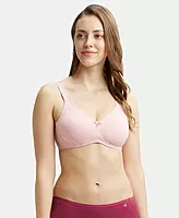 Jockey Wirefree Non Padded Super Combed Cotton Elastane Stretch Full Coverage Everyday Bra with Contoured Shaper Panel and Adjustable Straps - 1250