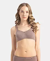 Jockey Wirefree Non Padded Super Combed Cotton Elastane Stretch Full Coverage Everyday Bra with Contoured Shaper Panel and Adjustable Straps - 1250