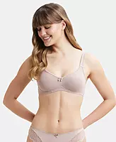 Jockey Wirefree Non Padded Super Combed Cotton Elastane Stretch Full Coverage Everyday Bra with Contoured Shaper Panel and Adjustable Straps - 1250