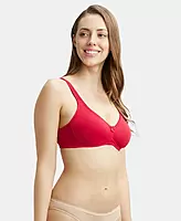 Jockey Wirefree Non Padded Super Combed Cotton Elastane Stretch Full Coverage Everyday Bra with Contoured Shaper Panel and Adjustable Straps - 1250