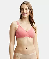 Jockey Wirefree Non Padded Super Combed Cotton Elastane Stretch Full Coverage Everyday Bra with Contoured Shaper Panel and Adjustable Straps - 1250