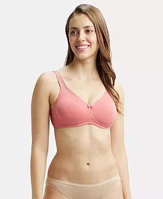 Jockey Wirefree Non Padded Super Combed Cotton Elastane Stretch Full Coverage Everyday Bra with Contoured Shaper Panel and Adjustable Straps - 1250