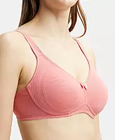 Jockey Wirefree Non Padded Super Combed Cotton Elastane Stretch Full Coverage Everyday Bra with Contoured Shaper Panel and Adjustable Straps - 1250